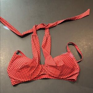 Cupshe Rust and Black Polka Dot Bikini Top